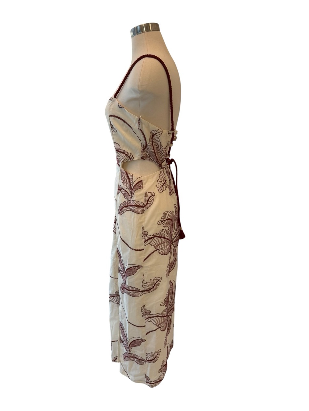Zara Cut Out Embroidered Midi Dress - Picture 6 of 9